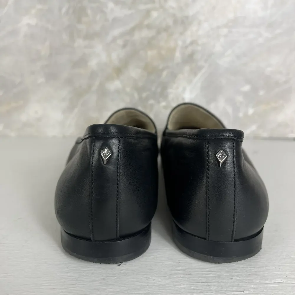 Sam Edelman Leon Black Leather Loafers US 10M Classic Slip-on Round Toe